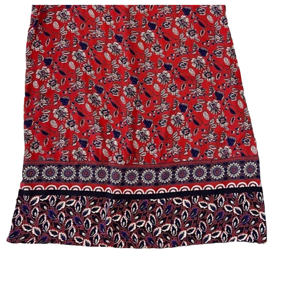 NWT Francesca's Mi ami Burnt Red & Blue Floral Print Rayon Shift Dress - SIZE S - Picture 7 of 10
